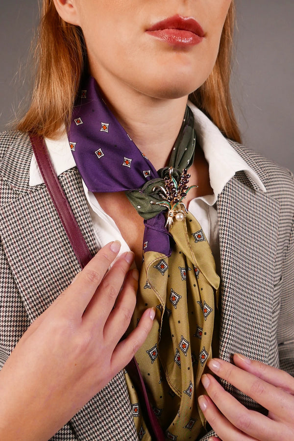 Purple Zircon Bouquet Brooch